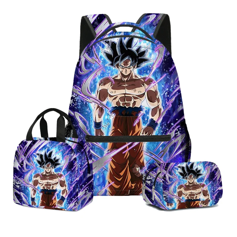 

Dragon Ball Z Anime Figure Super Saiyan Goku Cosplay Backpack Cartoon Student Schoolbag Kawaii Big Lunch Bag Pencil Case Gift