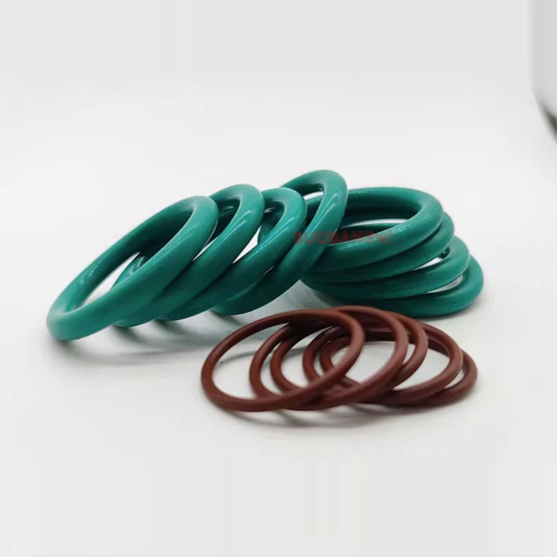 FKM O Ring CS 8mm OD50mm-1000mm Green Fluorine Rubber O Ring Sealing Gasket Insulation Oil High Temperature Resistance Fluorine