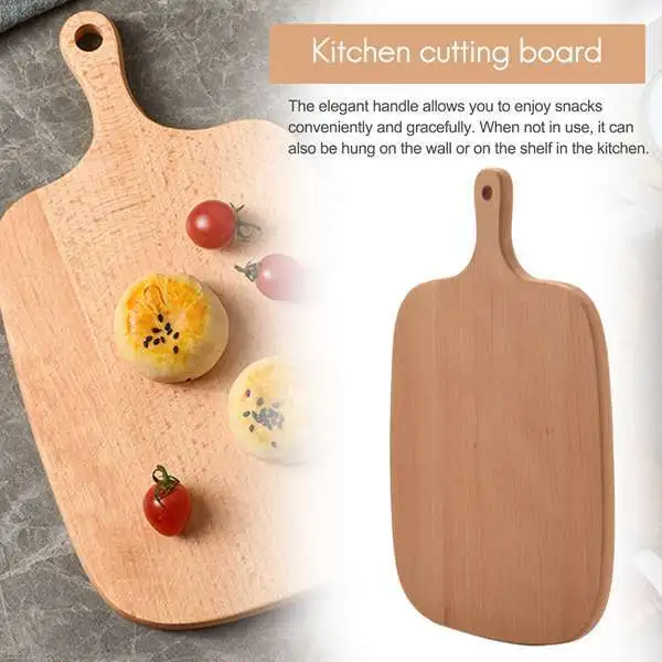 Tabla de cortar segura para alimentos de 26,5 cm, bloques de cortar de madera para cocina, bandeja para Pizza, pan, fruta, Sushi, herramienta de cocina escreativa colgante