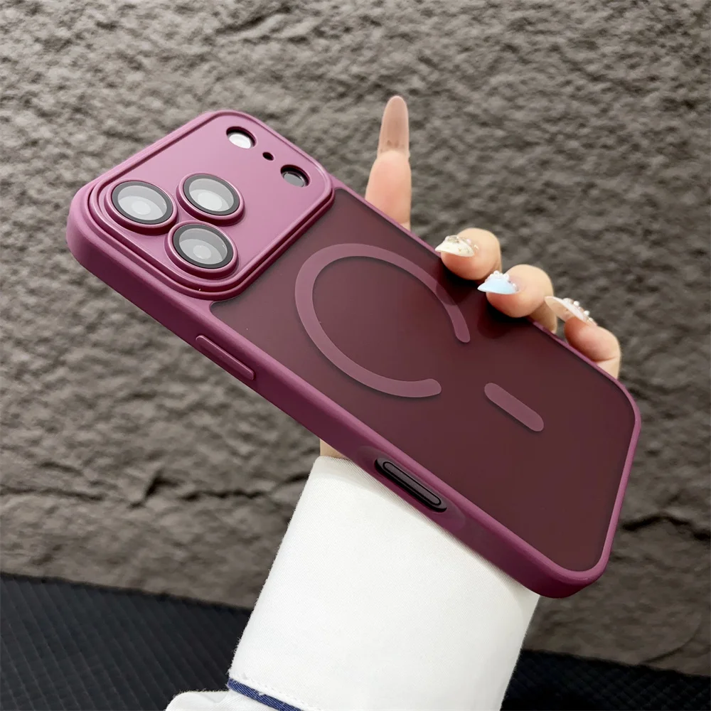 Luxuriöse, verpackte Handyhülle mit mattierter Oberfläche für iPhone 18, 17 Pro Max, Air, 16 Plus, 15, 14, 13, 12, 11, kompatibel mit MagSafe, matte, transparente, magnetische Hülle. – Detail 6