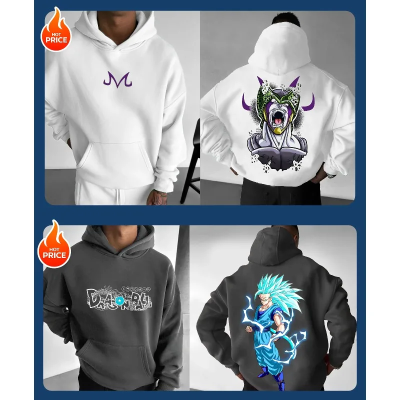 

Dragon Ball 50th Anniversary Hoodie Mens Hoodie Vegeta Japanese Anime Summer Boy Sweater Y2k Harajuku Oversize Long Sleeve Wear
