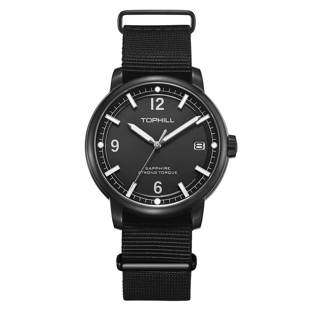 

TOPHILL Luxury Mens Watch Sapphire Mirror Waterproof Date Business Wristwatch Style Watch For Men 42mm Stainless steel Reloj