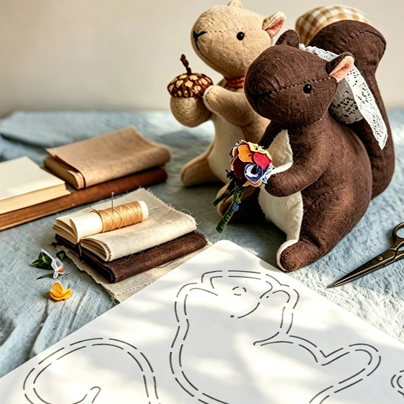 YOMDID 1pc Small Squirrel Pendant Sewing Template DIY Squirrel Pattern Quilting Template Handmade DIY Tracing Cutting Tool