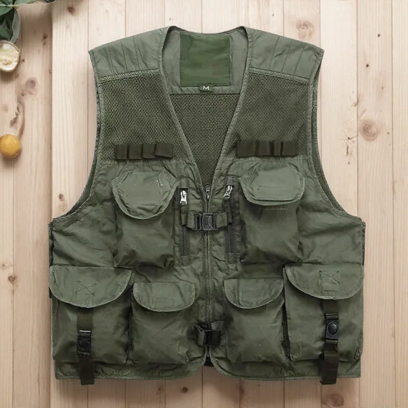

Мужской легкий жилет для рыбалки с 10 карманами, дышащая сетка, уличное снаряжение, идеально подходящее для рыбалки и охоты