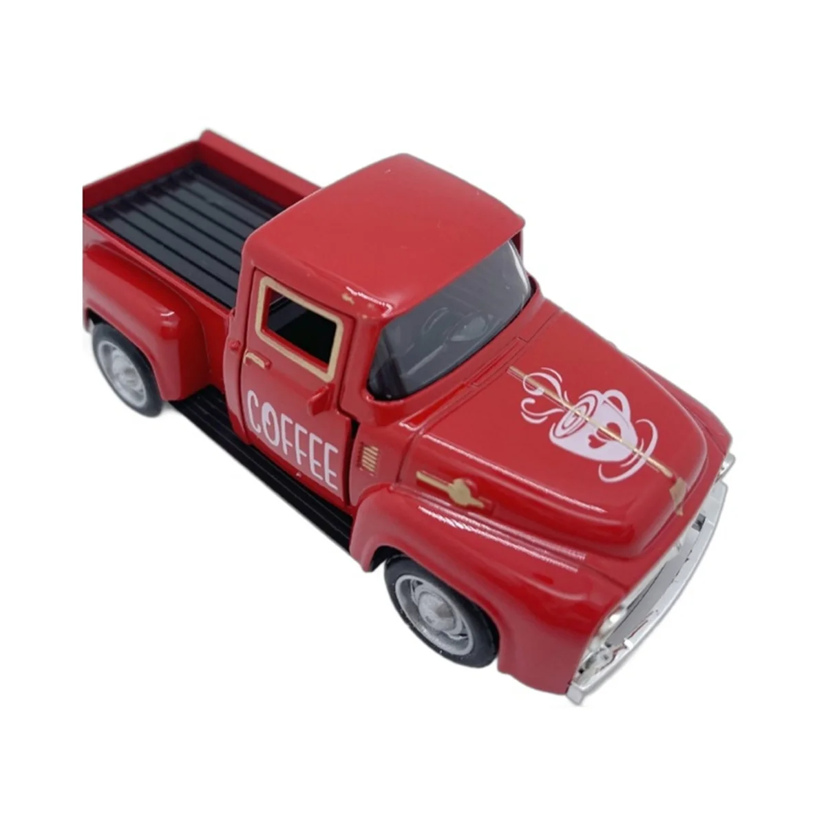 Coffee Bar Metal Truck Retro Pickup Mini Diecast Truck for Farmhouse Coffee Station Table Top Decor(Red)