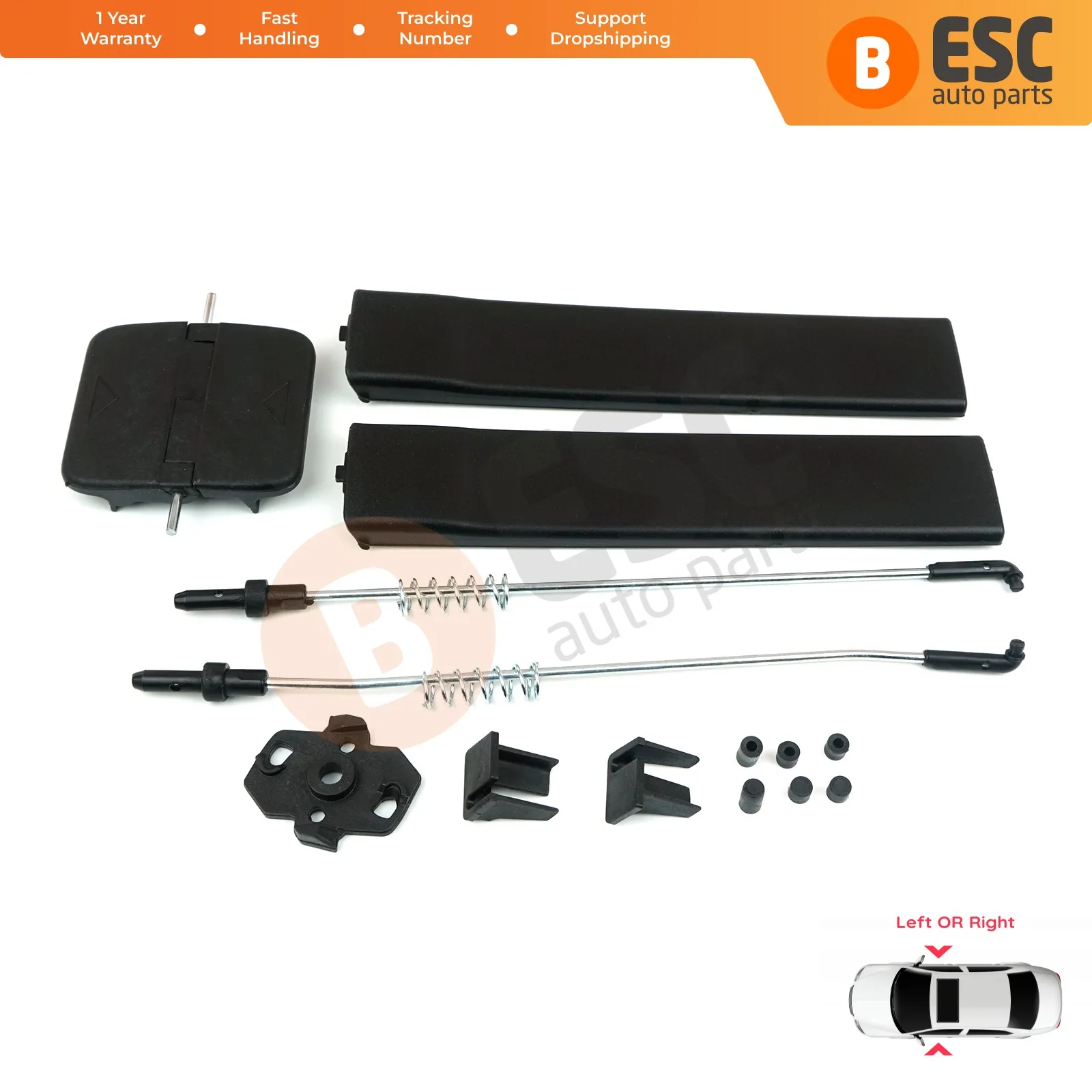 

ESC Auto Parts EDP573 Side Sliding Window Glass Latch Cover Repair Set 7H0847781B for VW T5 Caravelle Fast Shipment Free Shipmen