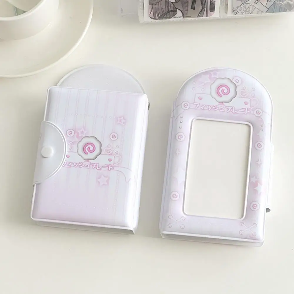 INS Sweet Pink Blue Photocard Holder With Pendant Cartoon Hollow Photo Album InsIdol Card Holder Collection Book Storage Case