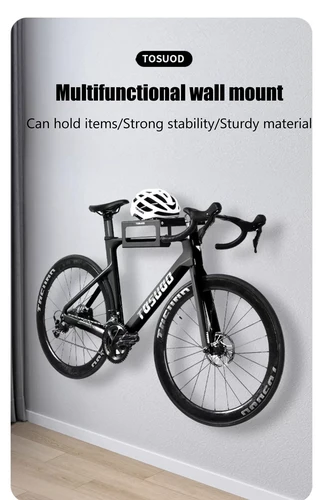 Imagen 2 del producto TOSUOD Estante de pared para bicicletas de montaña y carretera, estante de pared para bicicletas con exhibición de estacionamiento interior