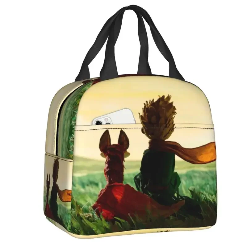 Custom The Little Prince Fox Lunch Bag Classic France Fairy Tale Fiction Cooler Thermal Insulated Lunch Boxes for Kids School