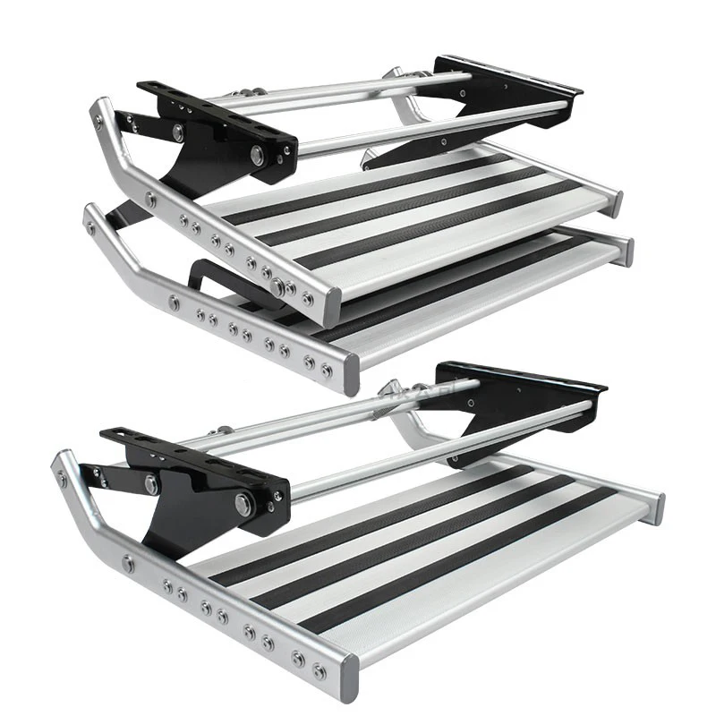 Motorhome modification accessories pedal foldable aluminum alloy step single and double layer motorhome trailer welcome pedal