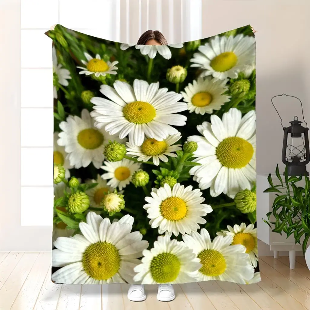 

Fresh Daisy Floral Blanket - Comfortable 280gsm Soft Throw