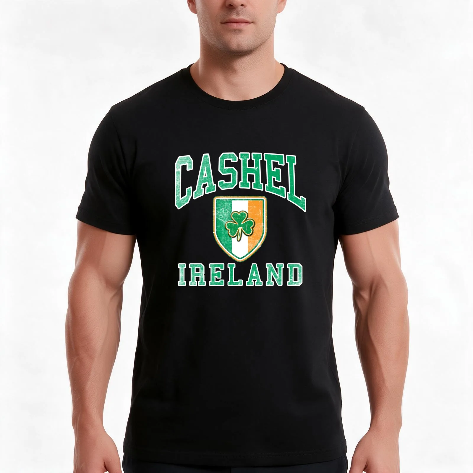 Cashel Ireland with Shamrock T-Shirt Summer Casual Cotton Tee Oversized Streetwear Tops Vintage Graphic Print 100% Cotton