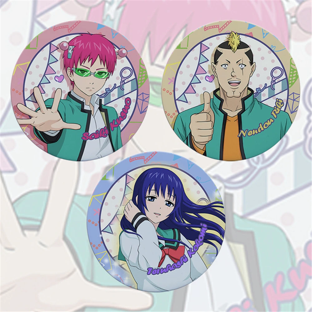 

58 мм аниме «Даastrous Life of Saiki K Saiki Kusuo Teruhashi Kokomi», значок для косплея, булавка SPTE, жесть, брошь, реквизит, подарок