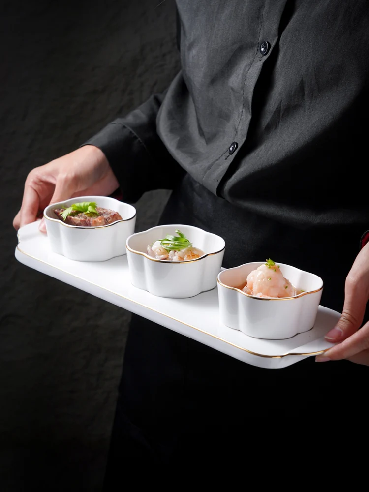 

Креативная тарелка для закусок Cerc Cerc, китайская футболка с золотой оправой, холодная специальная комбинированная посуда для отеля