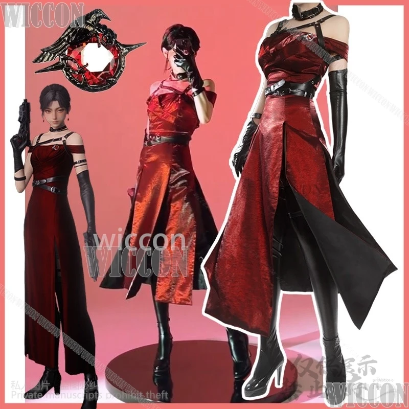 Heldinnen Spiel Liebe und Deepspace Cosplay Kostüm dunkelrot Gothic Kleid Lolita Abend Frauen Halloween Roleplay Mädchen angepasst