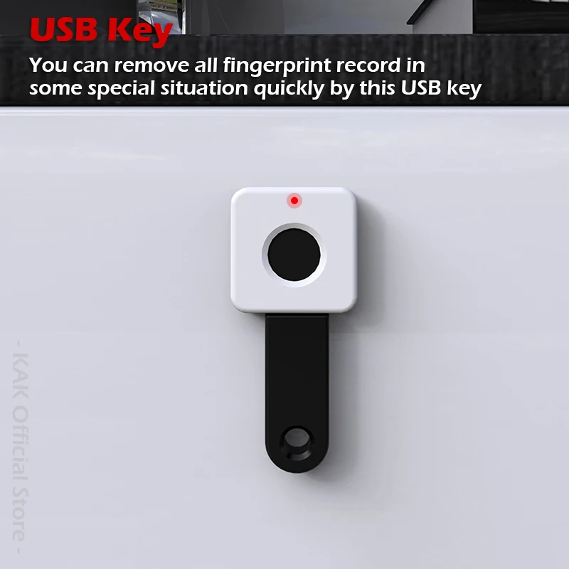 KAK Biometric Fingerprint Lock White Keyless Cabinet Lock Smart Drawer Locks Anti-theft Door Lock Long Standby Time Door Hardwar