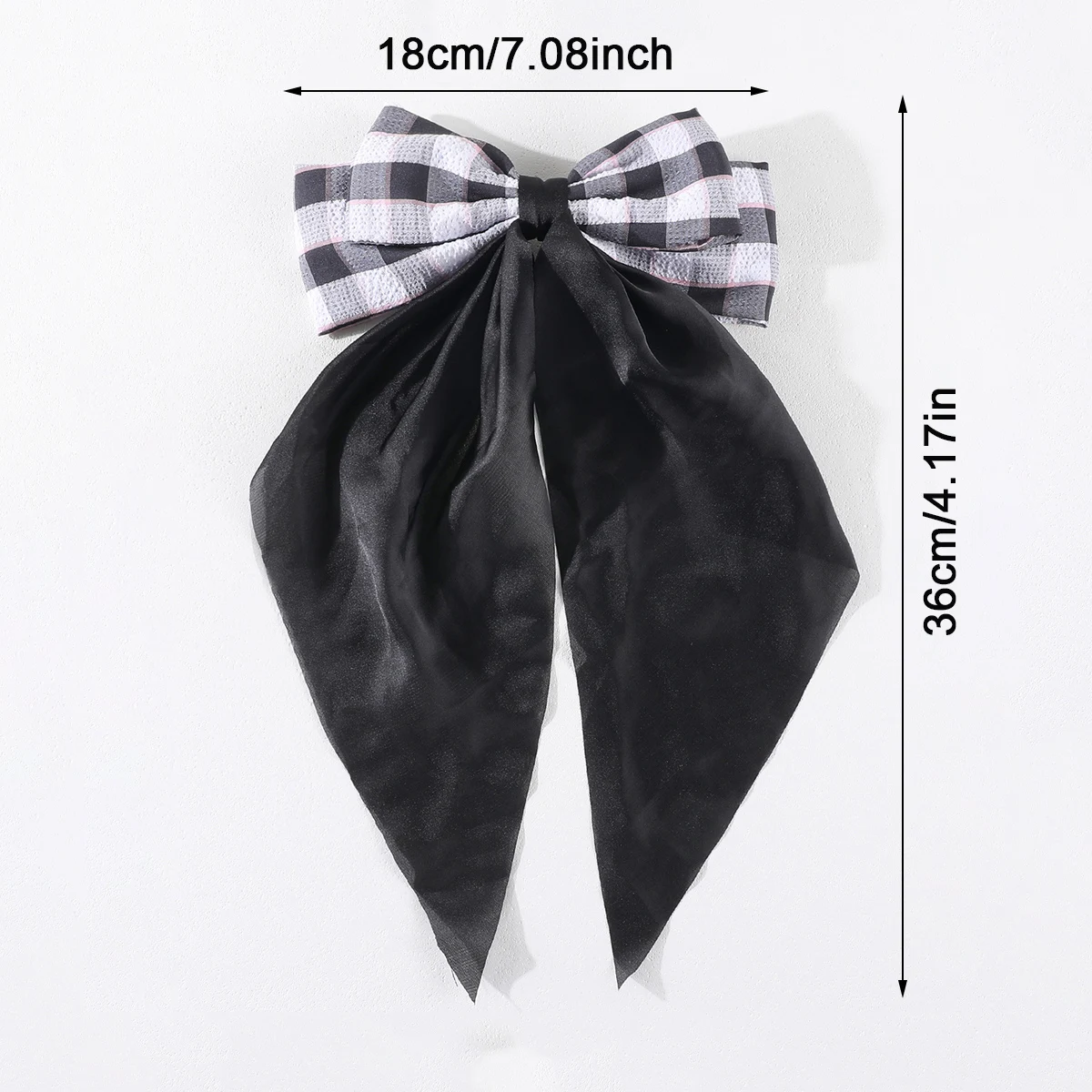 Elegant Bow Ribbon Hair Clip for Women Plaided Printed Satin Spring Clip Simple Bowknot Hairpins Barrette Girls Hair Accessories