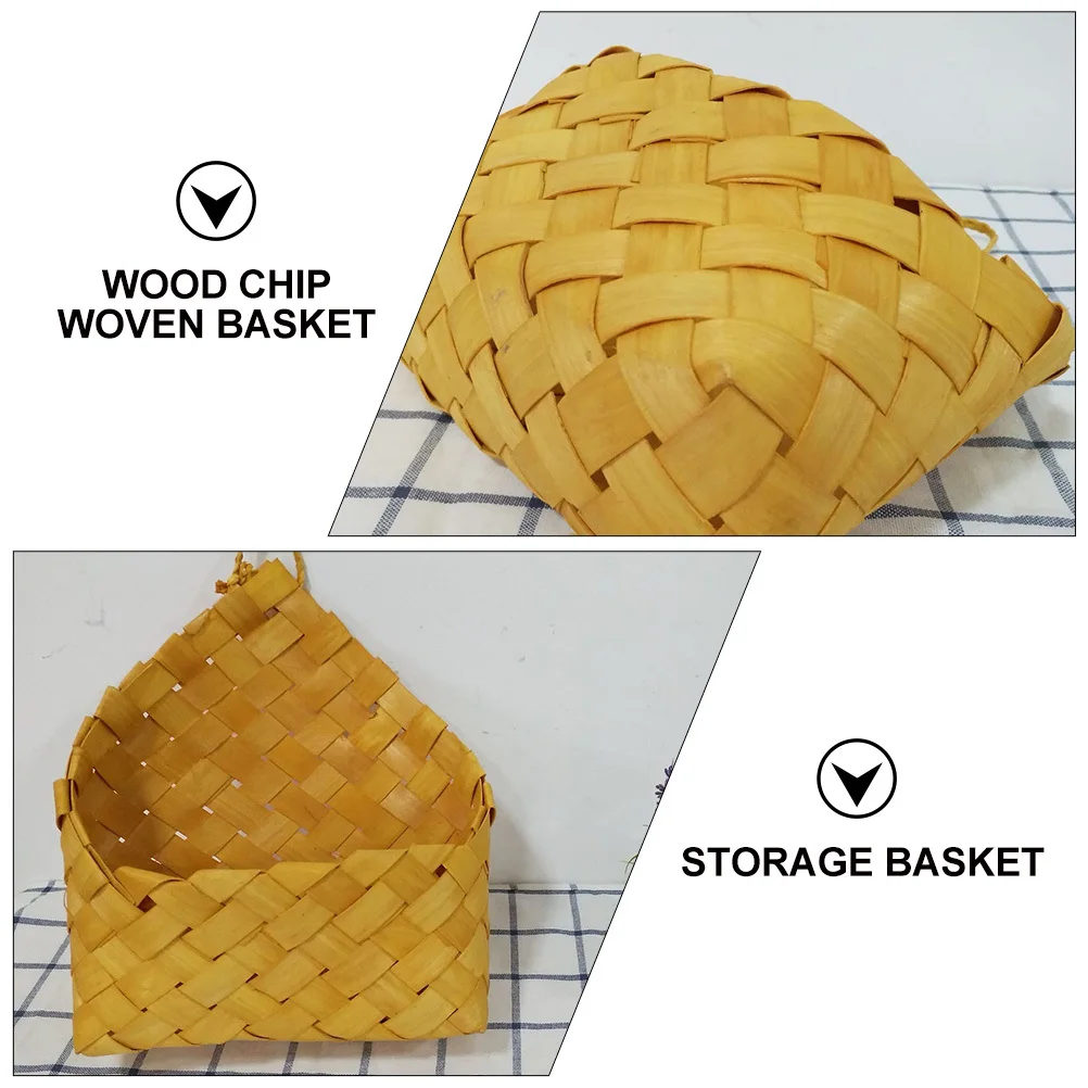 

1pc Wood Woven Wall Hanging Natural Farmhouse Style Storage Organizer For Home Decor Plant Flower Container Wall Basket Storage
