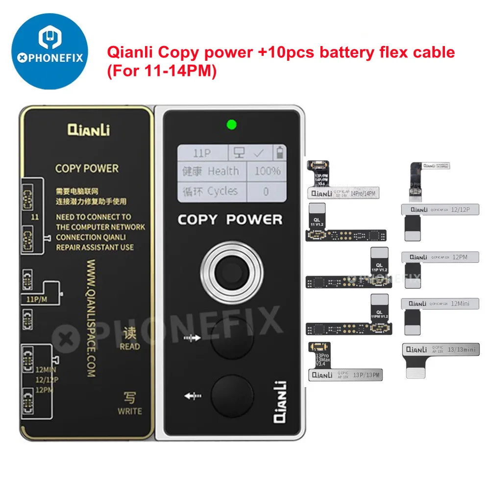 Imagem -05 - Qianli Icopy Plus Apollo Copy Power Mega-idea Clone Dz03 Battery Flex para Iphone 11 12 13 14 Pro Max Tag Tail on Battery Board Reparo Programador Tela Bateria Face id Reparo Função True Tone