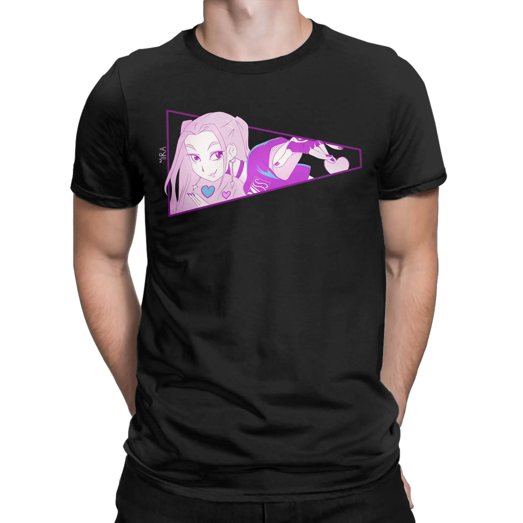 تي شيرت ميرا كيبوب شيطان الصيادين للرجال 100% قطن تي شيرت رائع برقبة دائرية تي شيرت بأكمام قصيرة مقاس كبير