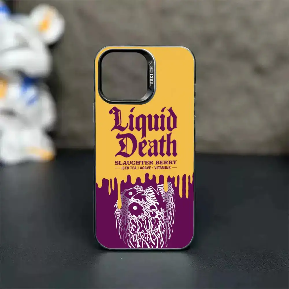 Чехол для телефона Liquid Death, серебристый корпус, для iPhone 18, 17, 16, 15, 14, 13, 12, 11 Pro Max Plus