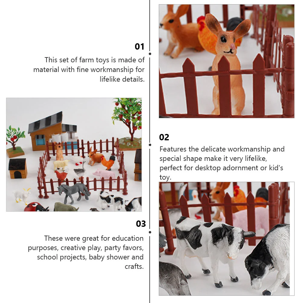 Animal Model Mini Farm Adornment Simulation Miniature Toy Plastic Scene Accessory Figurine Toys Toddler