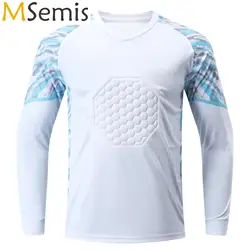 Kids Boys Soccer Goalkeeper Sport Top Long Sleeve Protective Sponge Pads Goalie Jersey Top Football Basketball Game Training Top