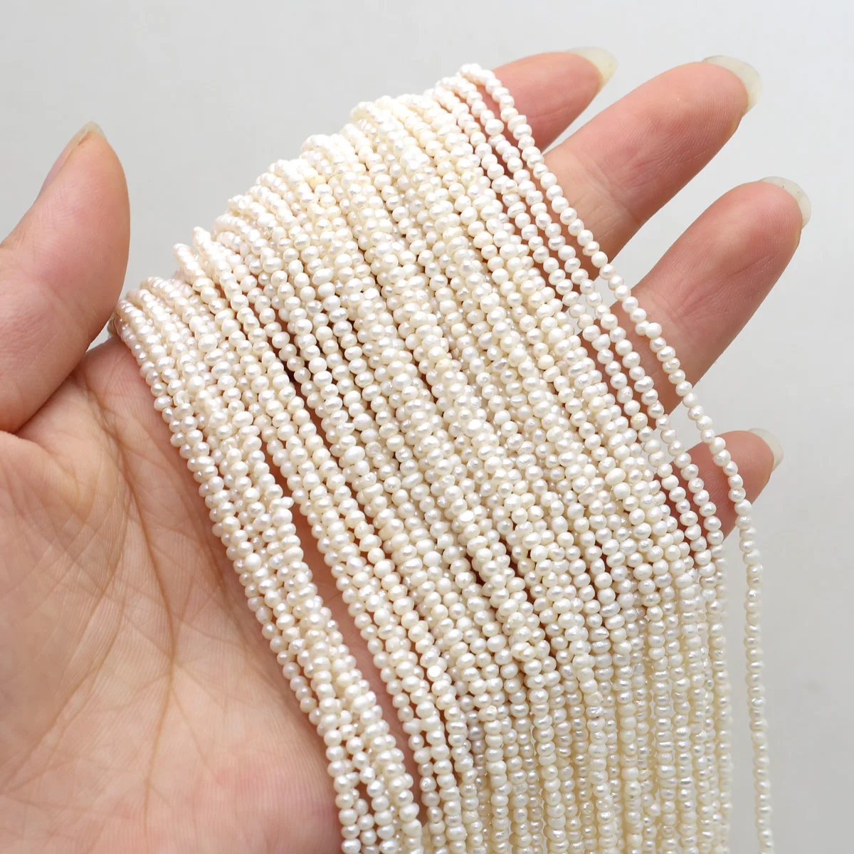 

1.8-2mm White Nearround Pearls Natural Freshwater Pearls Loose Spacer Beads for Jewelry Making DIY Necklace Bracelet Accessories