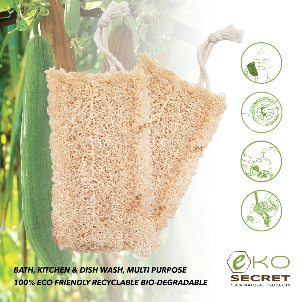 2 PC Natural Loofah Washing Brushes Luffa Loofa Bath Body Shower Sponge Kitchen Cleaning Scrubber Bathroom Accessories