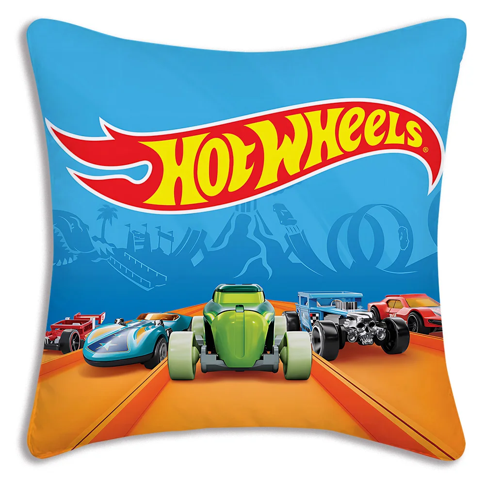 R-RacingS Poszewki na poduszki samochodowe Sofa z kreskówek Dekoracyjny dom H-Hotwheels Dwustronny nadruk Krótka pluszowa śliczna poszewka na