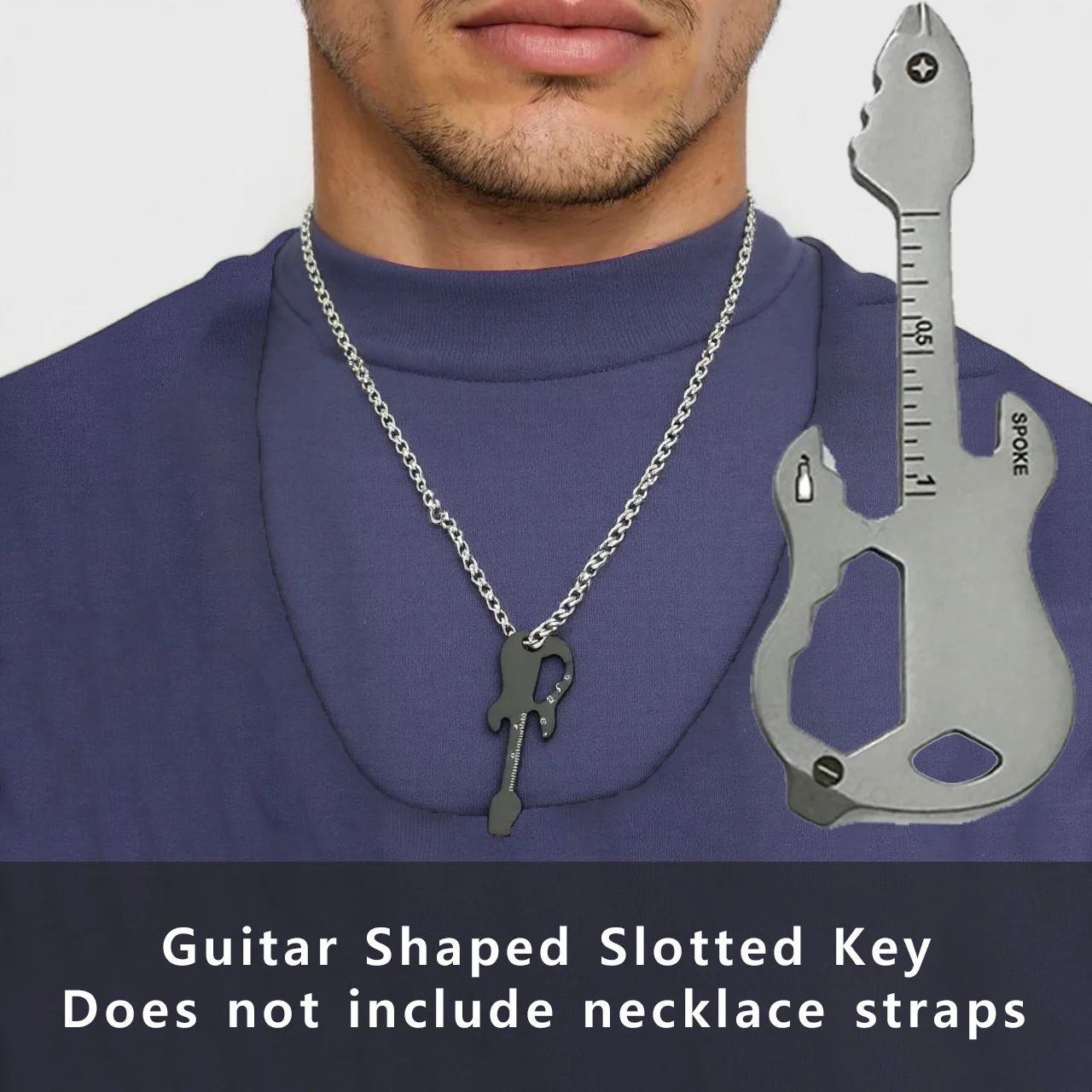 12 in 1 Multifunctional Keychain Creative Guitar Opener Portable Multitool Gadgets Wedding Gifts for Guests Screwdriver Necklace