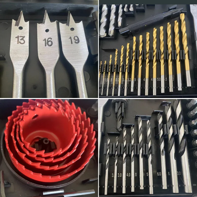 100pcs/set Drill Bit Set With Storage Box HSS Twist Drill Bit Titanium Coated Wood Metal Drill Bits For Cutting Drilling