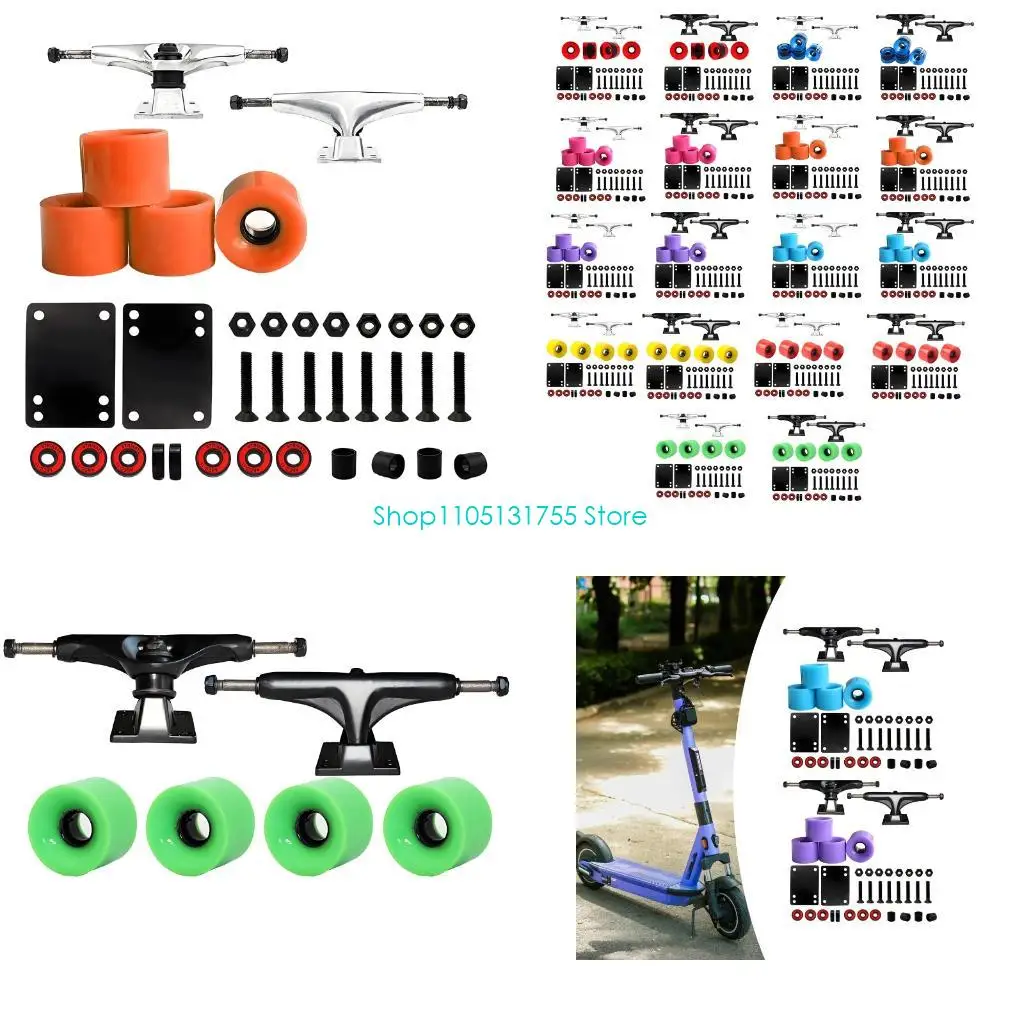 

K0EF 5 Inches Skateboard Trucks And Wheel Set With 60mm Cruiser Wheel And Bearings
