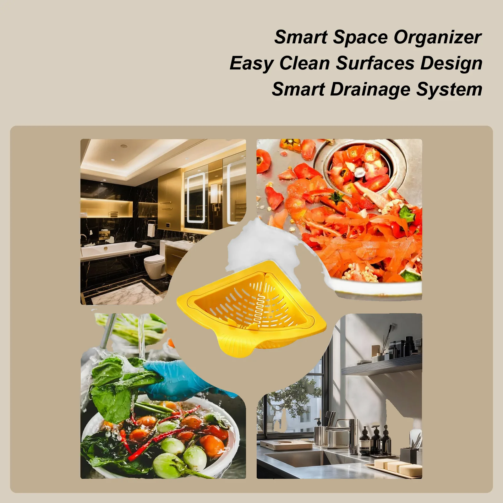 

Corner Sink Strainer Basket Silicone Kitchen Storage Rack Sponge Holder Sink Drain Strainer Basket For Trash Food Waste