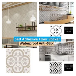 Floor tile stickers self-adhesive waterproof wallpaper bathroom living room bedroom kitchen home decor kertas dinding 30x30cm