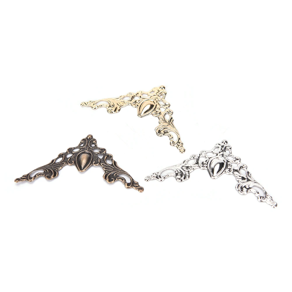 12 szt. Ochraniacz na narożnik na książkę metalowe pudełko książki do albumu narożnik ozdobny ochraniacz okładka na antyczne biżuteria z mosiądzu pudełko