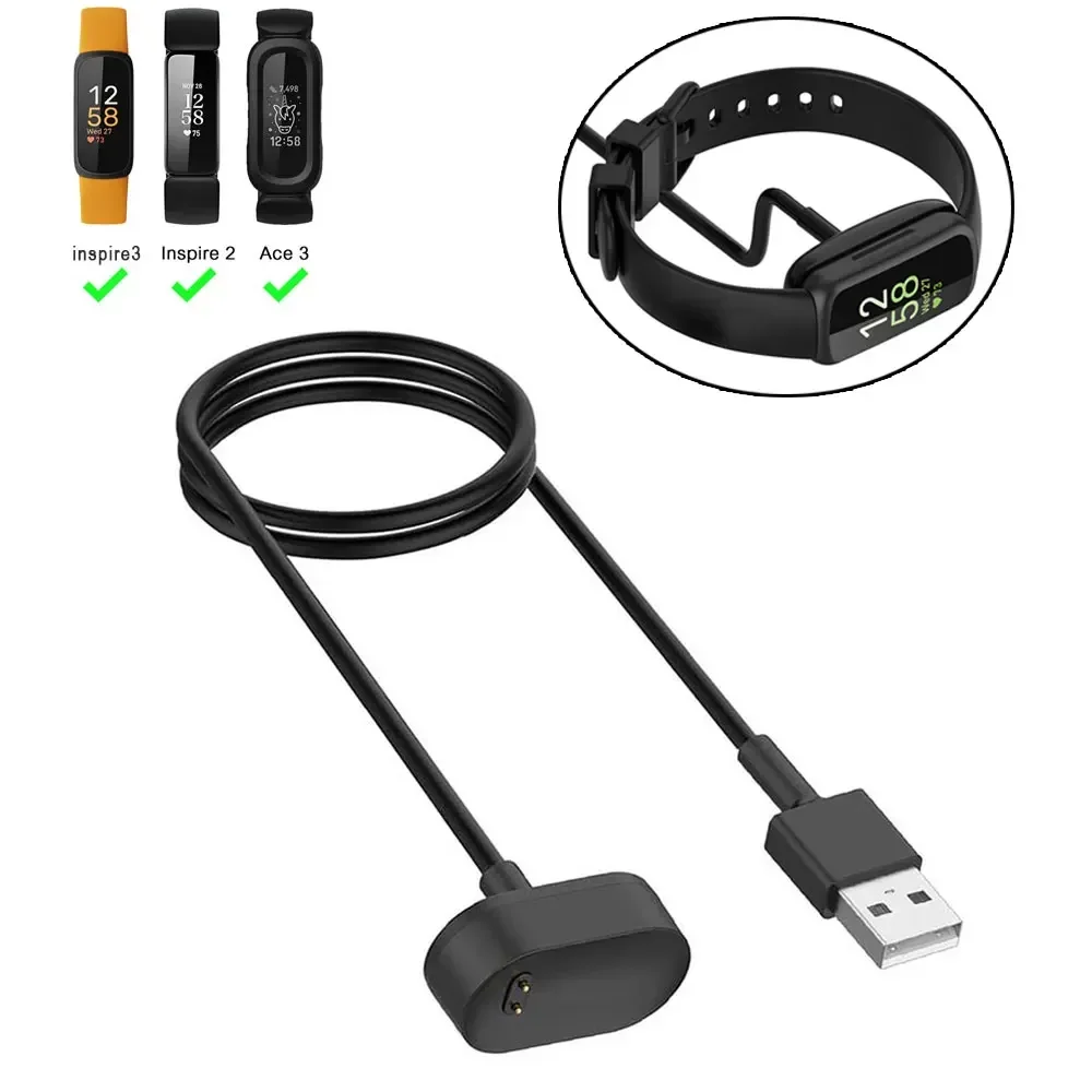 F25 USB Charge For Fitbit Inspire 3 2 ACE 3 SmartWatch Cable Power Supply Data Transfer Cord Fast Super Charging Inspire2 Inspir