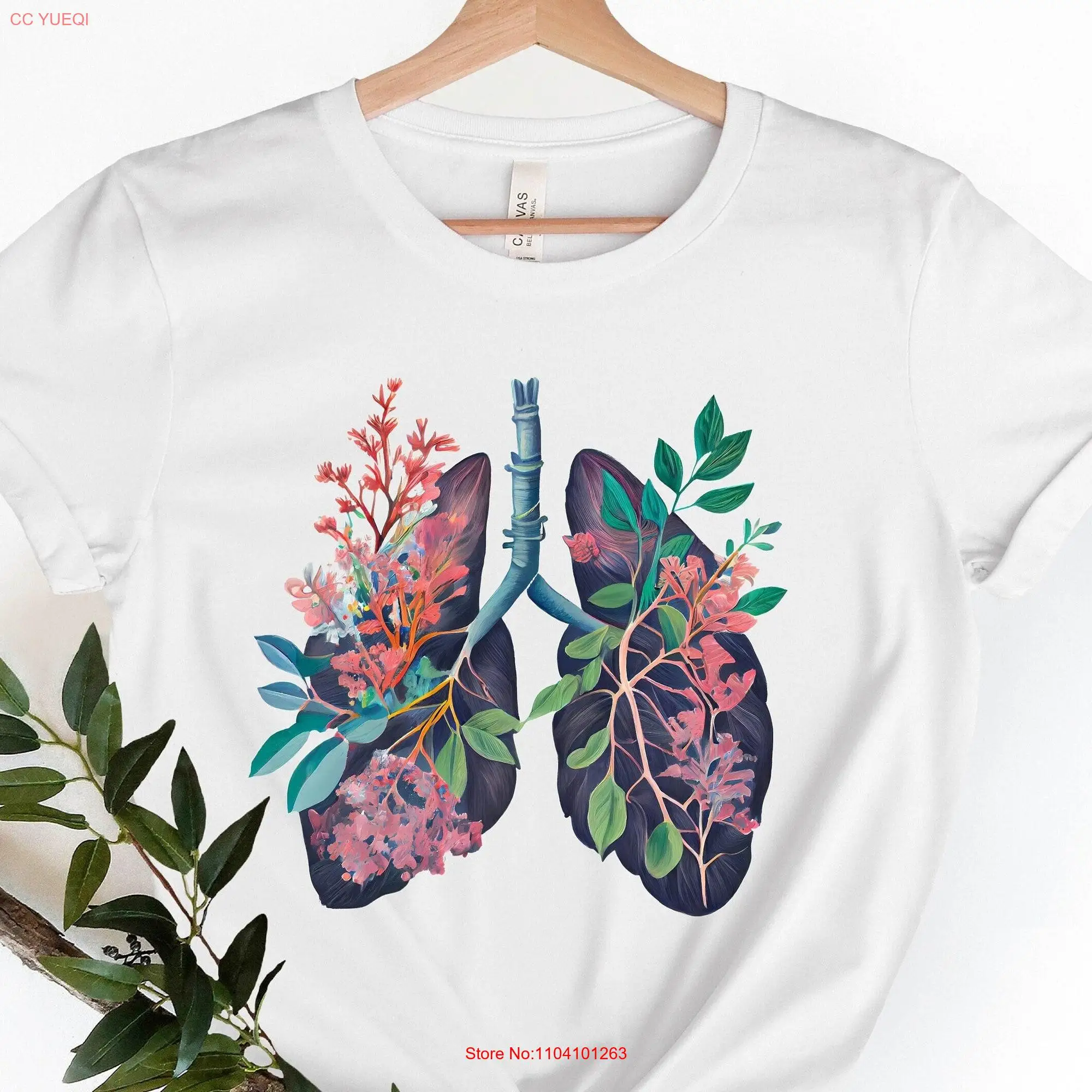 Floral Anatomy Clipart Anatomic lung Cystic Fibrosis Art Lungs T shirt Botanical Flower Pulmonology Asthma