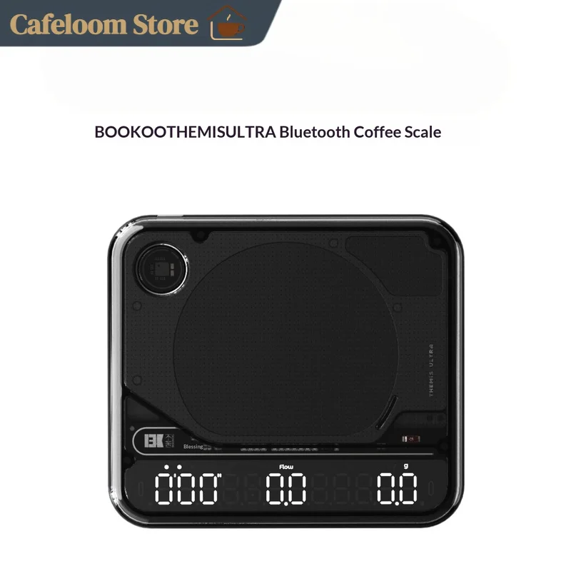 BOOKOO Themis Ultra Digital Coffee Scale Full Waterproof Bluetooth With Timer Weighing Scale Black For Espresso Pour Over