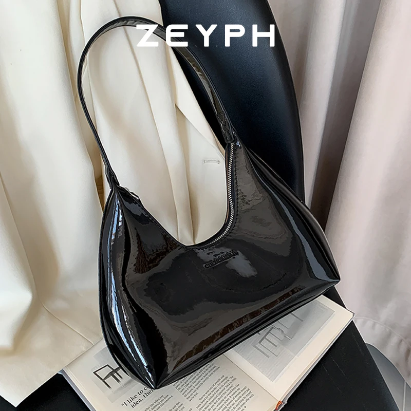 

Zeyph Simple And Elegant Patent Leather For Women Small Pu Shoulder Bag Crossbody Bag Armpit Bag