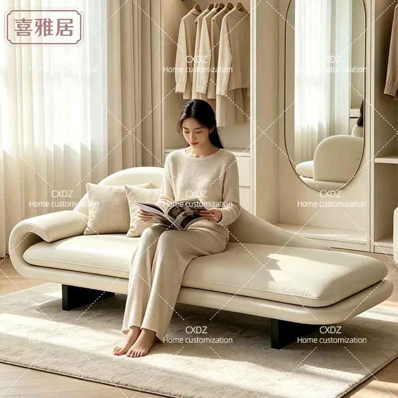 Bedroom leather chaise longue balcony small sofa study chaise longue single sofa bed tail chaise longue sofa