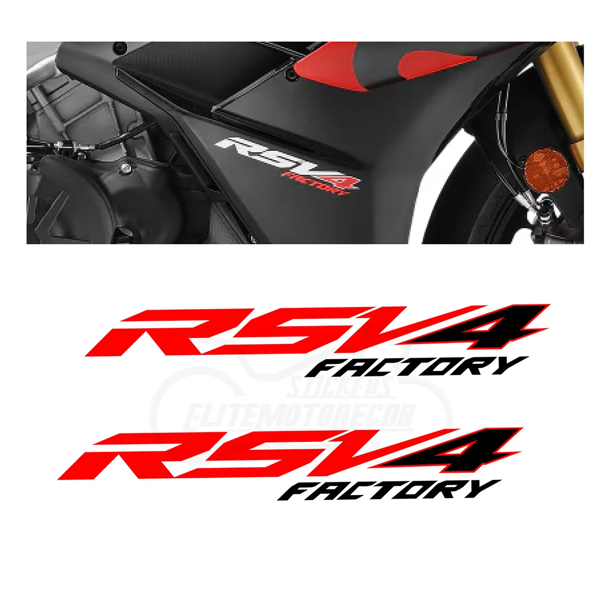 

Набор водонепроницаемых наклеек в гоночном стиле RSV4 для мотоцикла, красно-черные декали для декора кузова и бака мотоцикла
