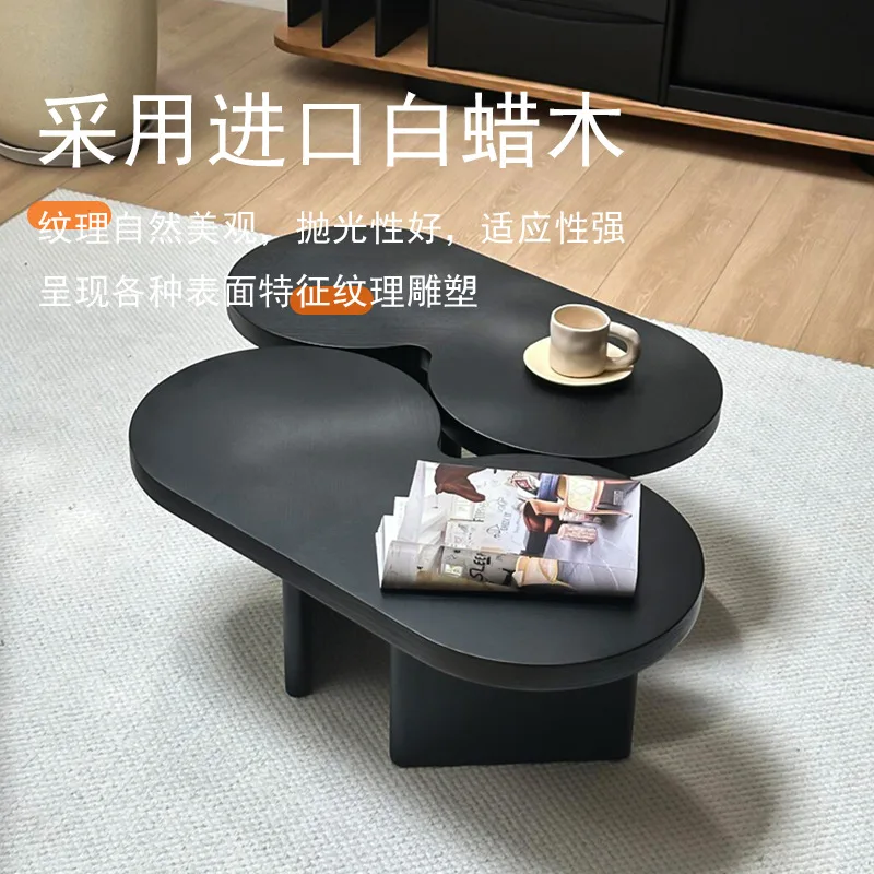 طاولة القهوة على شكل فراشة، شقة منزلية صغيرة، طاولة شاي من الخشب الصلب القديم، طاولة قهوة فاخرة من خشب الرماد #4