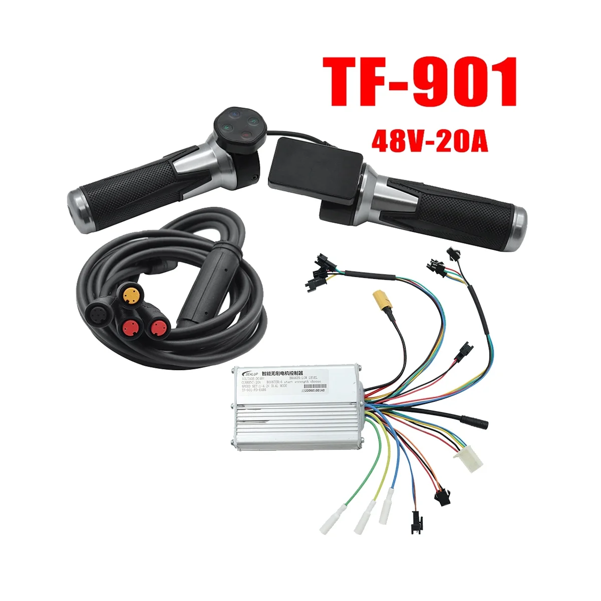 TF-901 LCD Acceleration Instrument+DC48V 20A Intelligent Brushless Controller for Electric Scooter E-Bike Universal