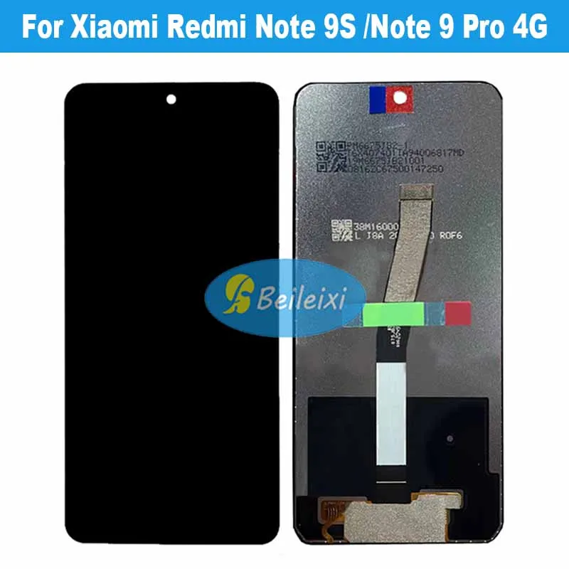 For Xiaomi Redmi Note 9S M2003J6A1G LCD Display Touch Screen Digitizer Assembly For Redmi Note 9 Pro Max M2003J6B1I M2003J6B2G