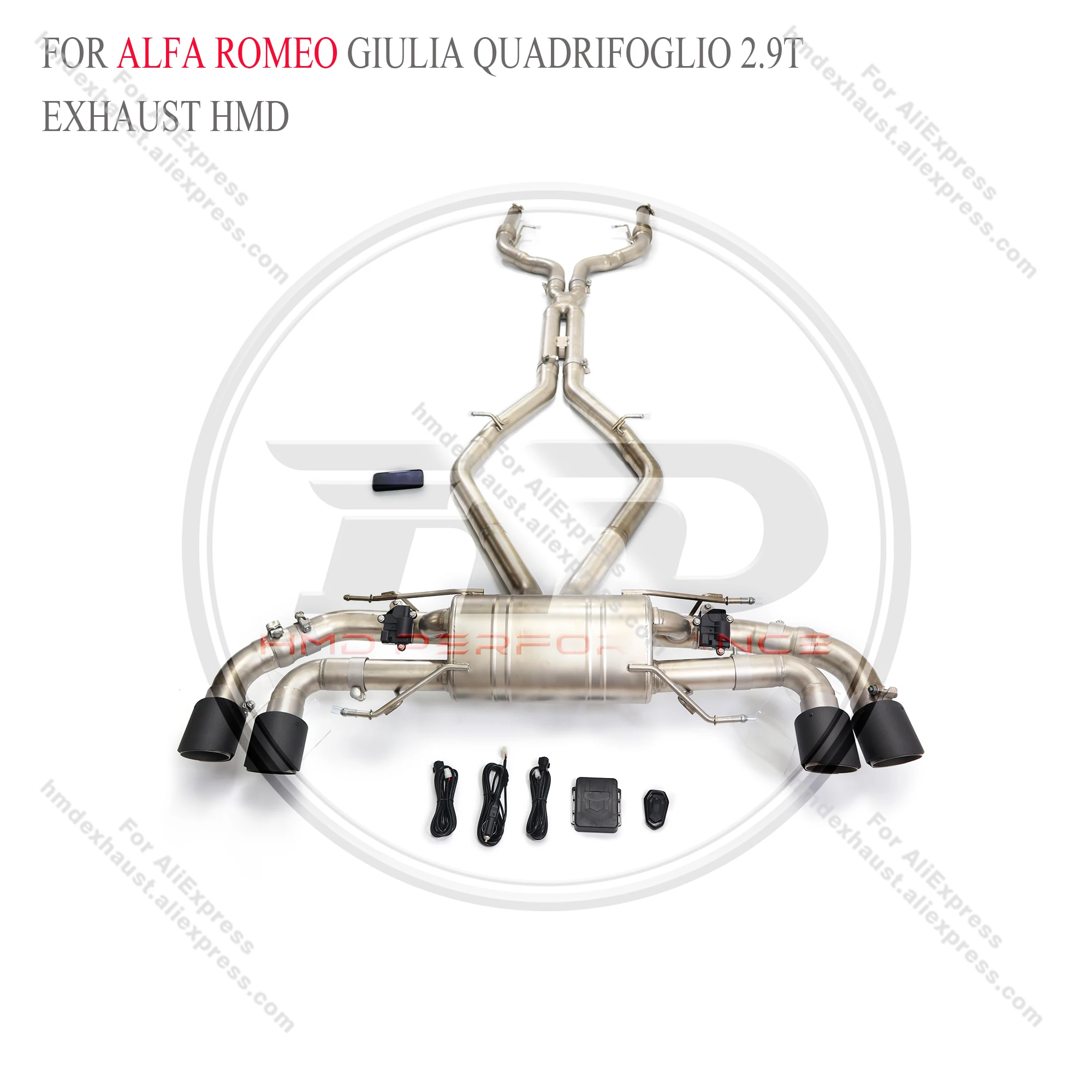 HMD Catback for Alfa Romeo Giulia Quadrifoglio 2.9T Exhaust System Stainless Steel Performance Valve Muffler Car Accessories