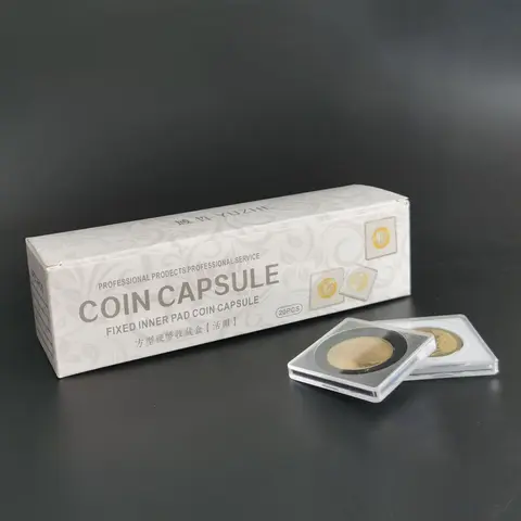 10pcs 40mm Coin Capsule Holder Adjustable Gaskets Organizer Storage Box For Coin Capsule Medal Collection Case Container Boxes