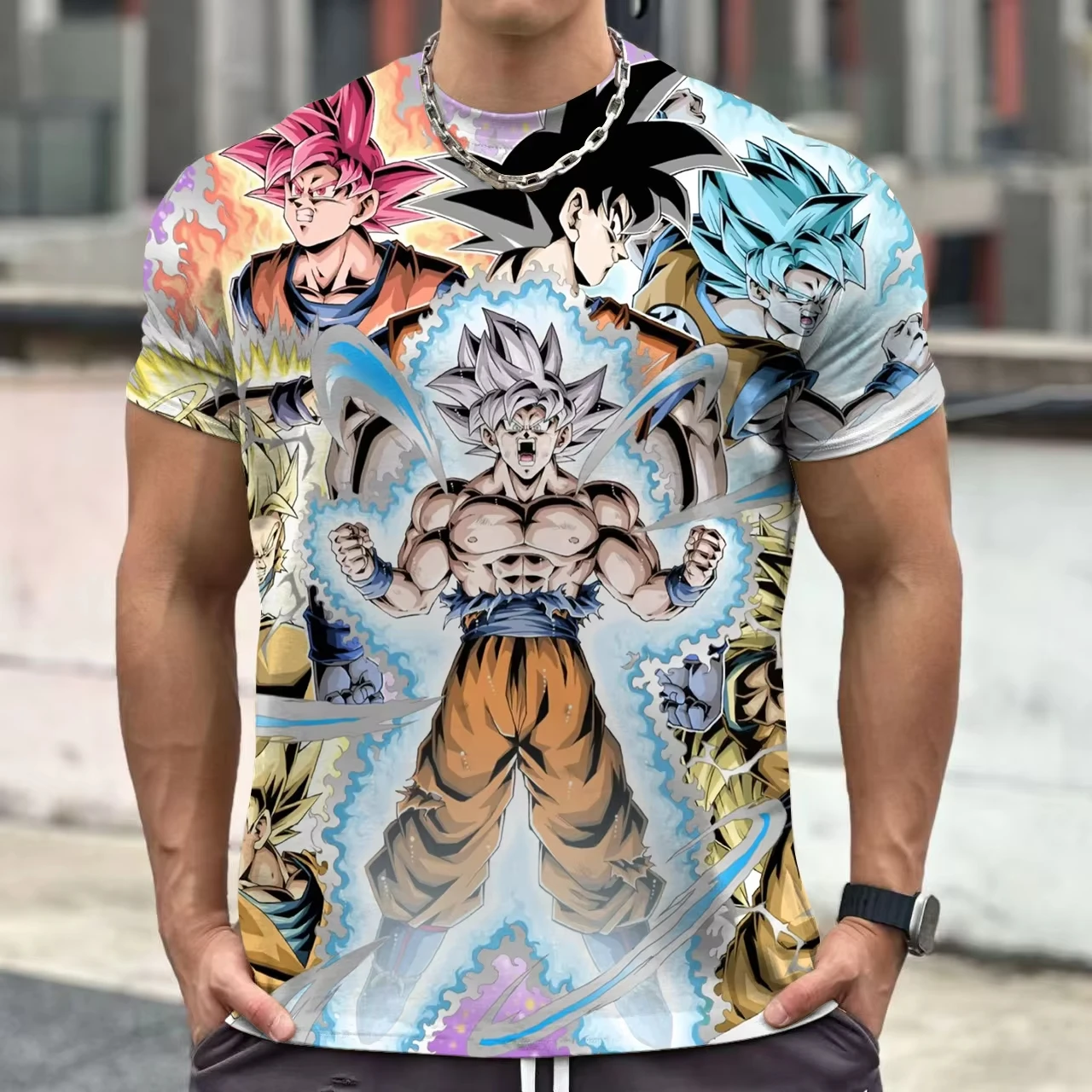 2026 Sommer Dragon Ball T-Shirt Kinder Oberteile Anime Figuren Son Goku Super Saiyan T-Shirt Jungen T-Shirts Kinder Kurzarm