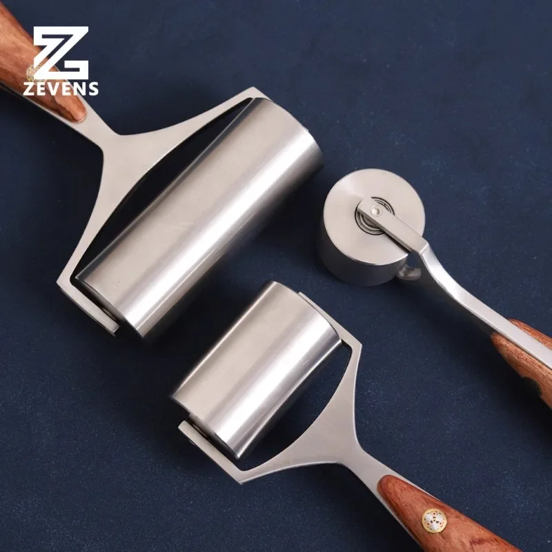 High-grade leather roller stainless steel push wheel roller glue leather bonding flattening handmade DIY leather work.1PCS