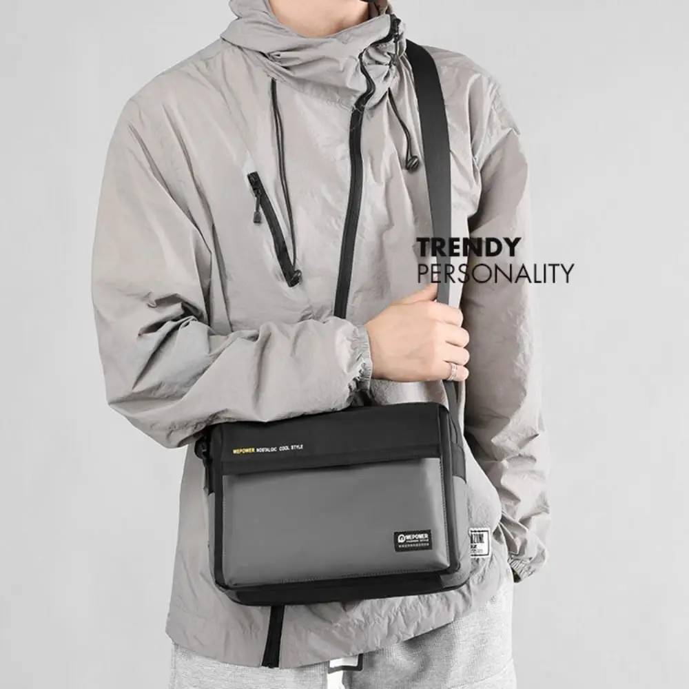 

Мужская сумка на одно плечо, большая вместительная тканевая мужская сумка-мессенджер с несколькими карманами, квадратная нейлоновая сумка через плечо, дорожная сумка